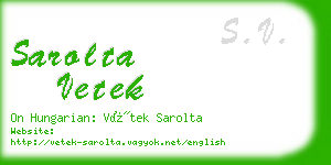 sarolta vetek business card